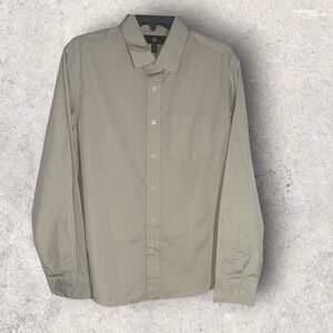 Banana Republic Mens Button Down Regular Fit Dress Shirt Size Medium Khaki